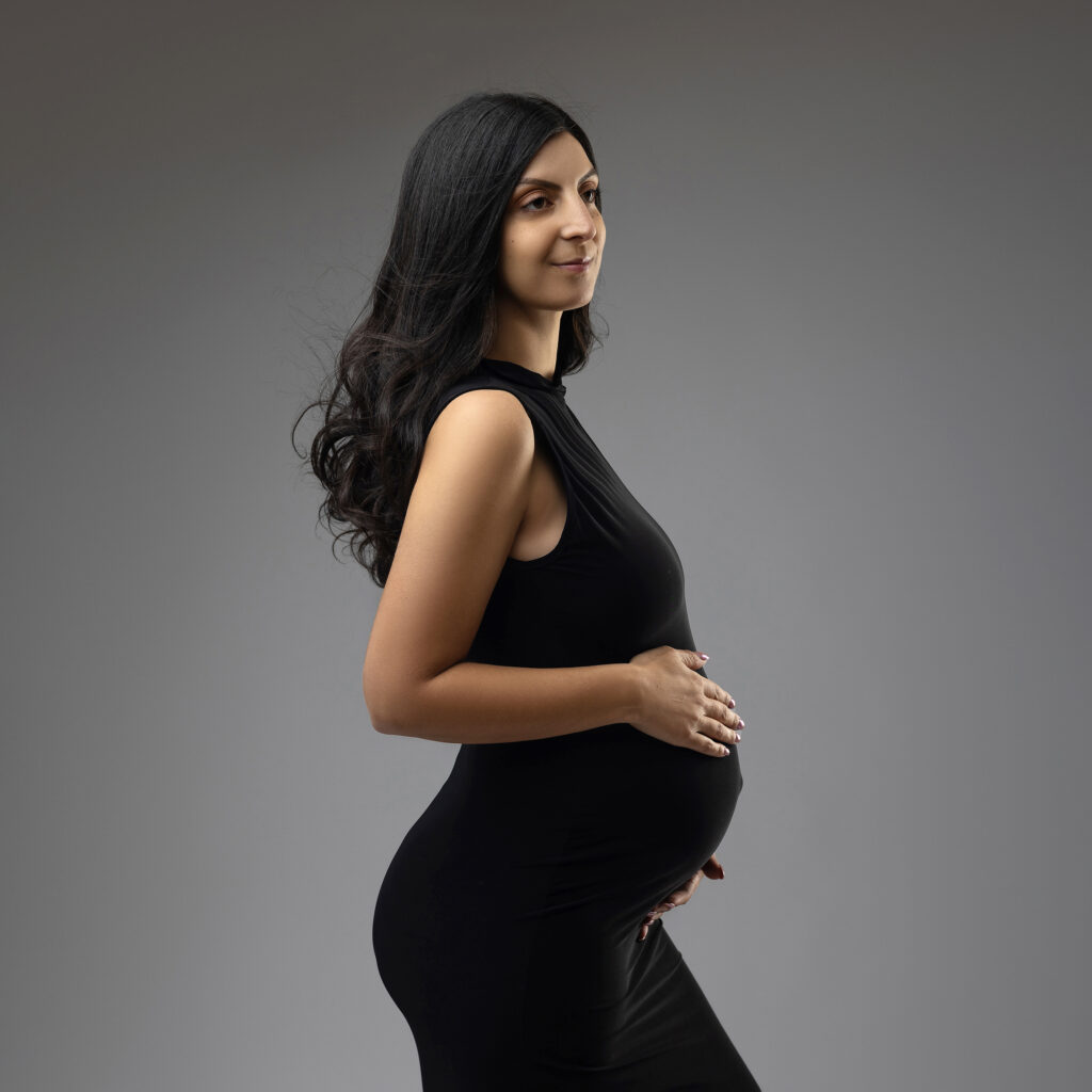 Black slim dress maternity photoshoot south wales